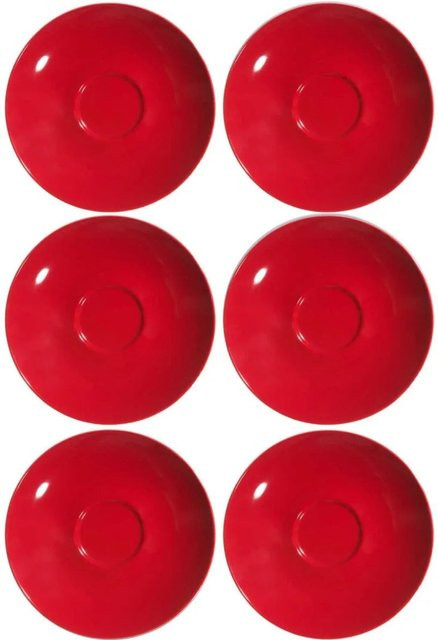Ritzenhoff & Breker DOPPIO Kaffeeuntertassen aus Porzellan, 6er Set, Rot, Durchmesser: 16 cm - Bild 1