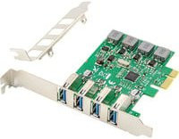 Digitus DS-30226 USB 3.0 PCIe Erweiterungskarte mit 4 USB-A Anschlüssen und Low-Profile-Option - Bild 1
