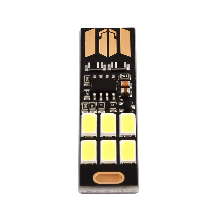 Tragbare Mini USB 5730 6LED SMD Nachtleuchte mit Berührungssensor, dimmbar und einstellbar, Farbe: Weiß/Schwarz - Bild 2