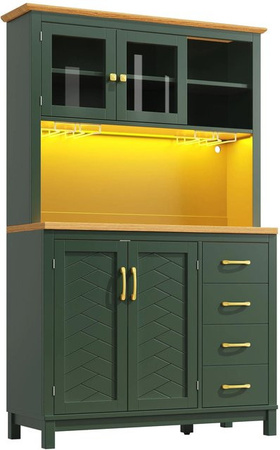 Merax Buffetschrank im Retro-Design mit LED-Lichtleiste und Getränkehalter, B/T/H: 105,5 x 40 x 180 cm