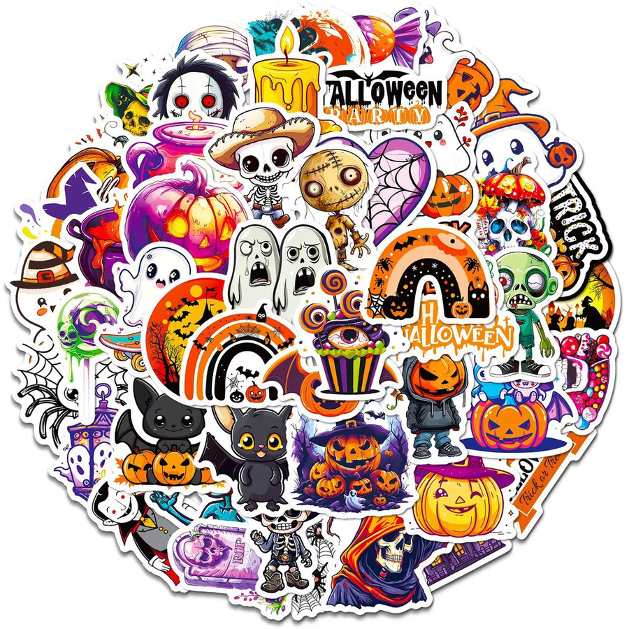 50 Stück Halloween-Aufkleber mit Trick or Treat und Vorfahren-Motiven von RecordingYourLife Store in Mehrfarbig - Bild 2