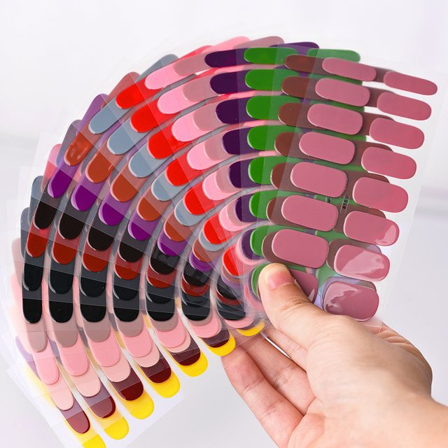 16Tips French Semi-Cured Gel Nail Wraps, Glänzend, Unisex - Bild 1
