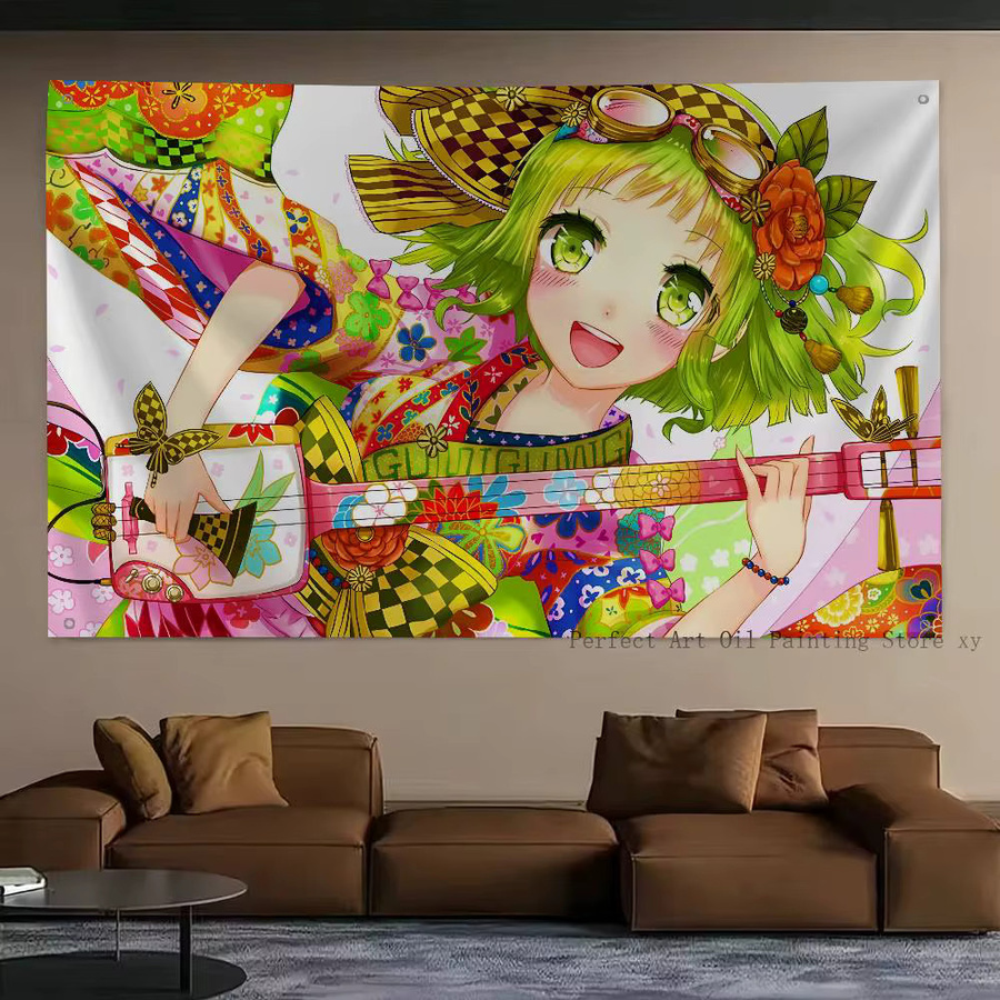 Megpoid Gumi Anime Flagge aus Polyester mit Vierloch-Aufhängung, Mehrfarbig, B/H: 50 x 70 cm - Bild 3