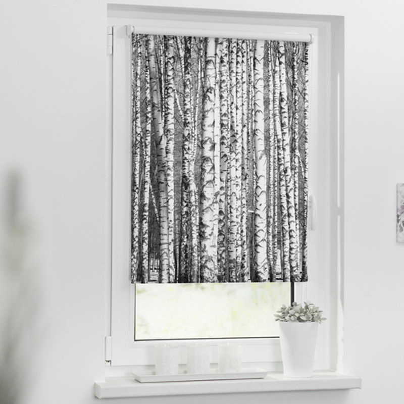 Lichtblick Rollo Klemmfix in Schwarz-Weiß aus Polyester, B: 80 cm, H: 150 cm - Bild 2