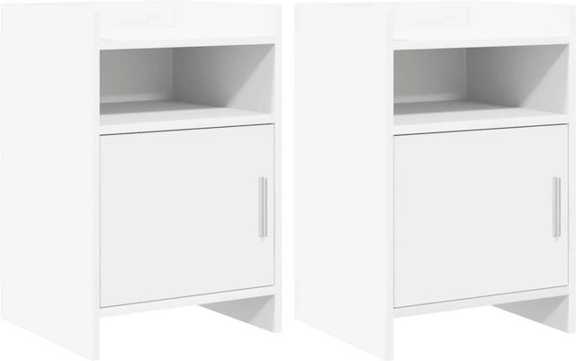 vidaXL Nachttische 2er Set Weiß aus Holzwerkstoff, B/T/H: 40 x 36 x 60 cm - Bild 1