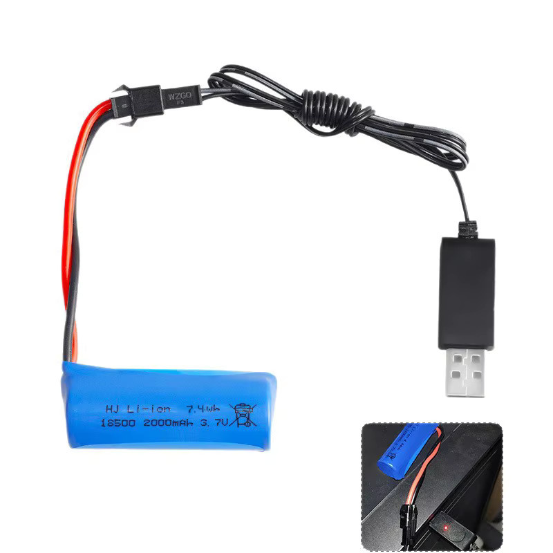 Teranty Wiederaufladbarer Lithium-Ionen-Akku 18500 mit SM JST Plug-in, 3,7 V, 2000 mAh, Blau - Bild 2