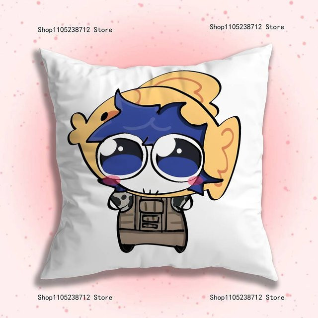 JMG Clothing Kissenbezug G-Gast 1337 Plüsch Kissenhülle mit Anime Cartoon Motiv in Weiß, B/T: 40 x 40 cm - Bild 1