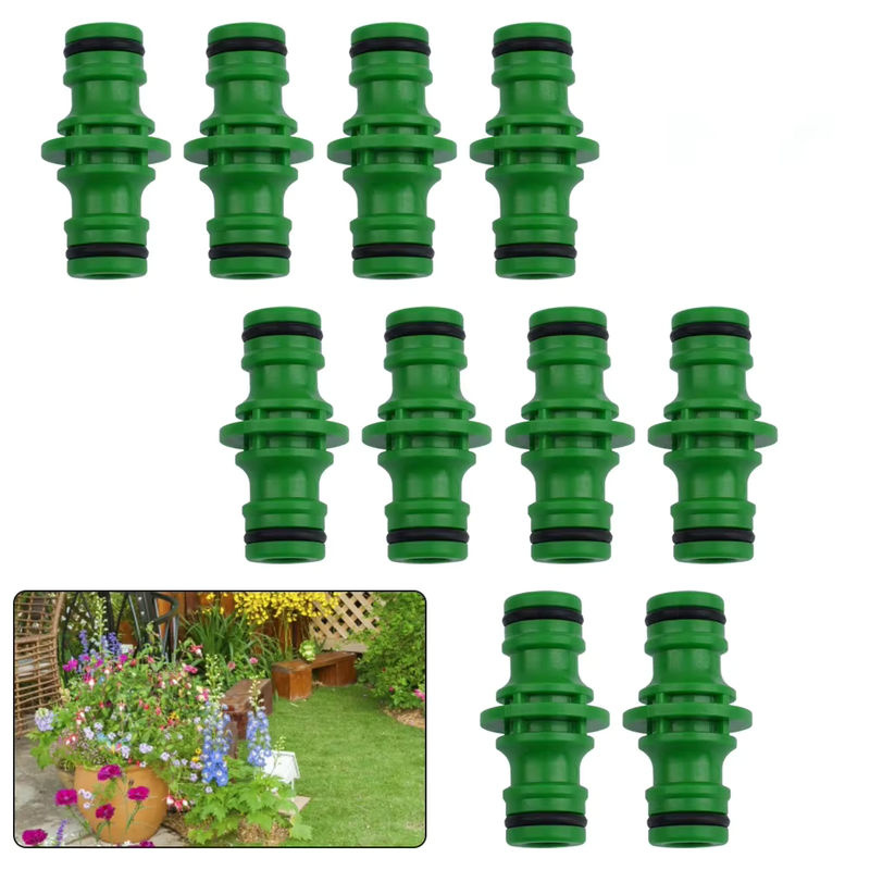 10-teiliges Set ABS-Schlauchrohrverbinder Doppel-Stecker für Gartenbewässerungsschläuche mit Schnellbefestigung - Bild 7