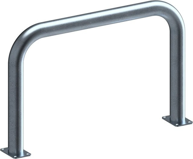 Schake Rammschutzbügel zum Aufdübeln, Farbe: Silber, Breite: 1000 mm, Höhe: 65 mm - Bild 1