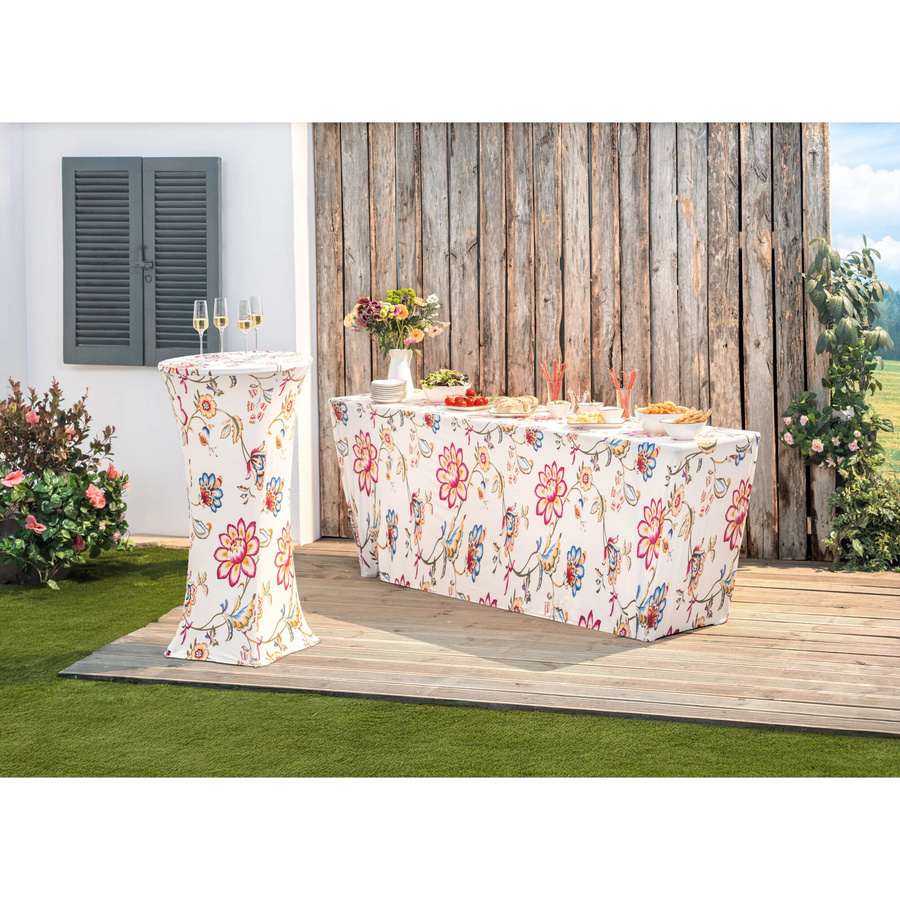 Biertisch-Buffethusse Flowerpower von viva domo in Mehrfarbig mit floralem Design für rechteckige Tische - Bild 2