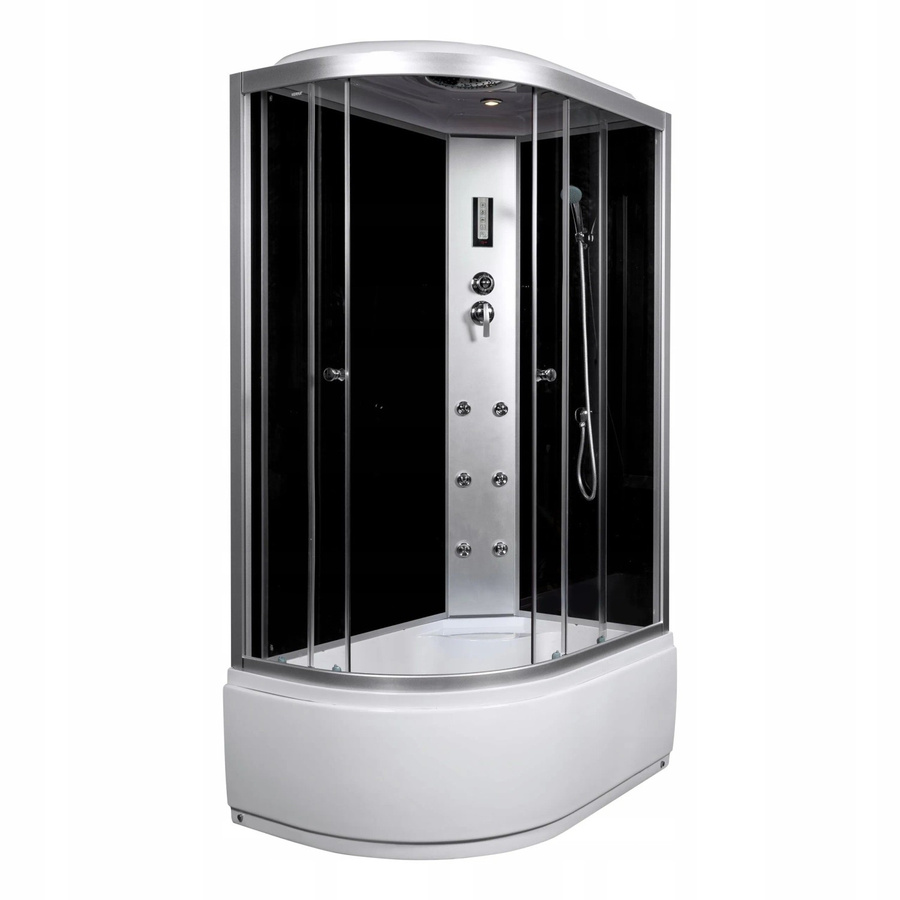 Kerra Hydromassagekabine Jukon mit Duschwanne in Weiß, Rechteckig, B/T: 121 x 81 cm, mit LED-Beleuchtung und Handbrause - Bild 2