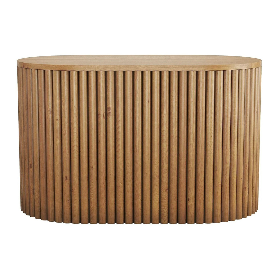 Vente-unique Waschbeckenunterschrank Towari aus Teakholz in Naturfarben Hell, Wandmontage, Breite: 90 cm - Bild 2