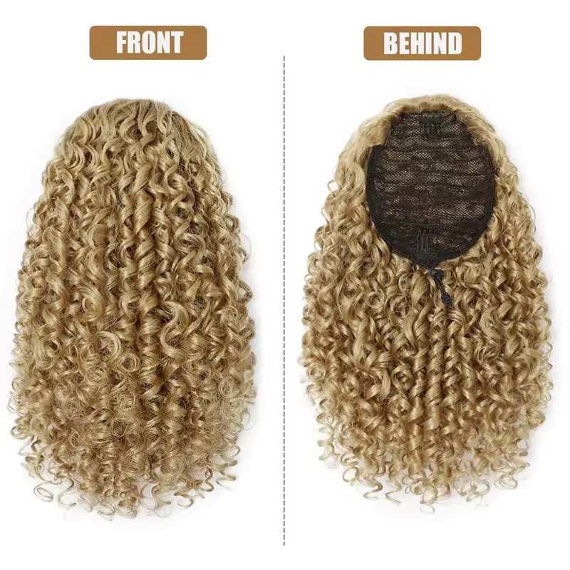 ManeMarvels Afro-Locken-Pferdeschwanzverlängerung, Ombre, Unisex - Bild 4