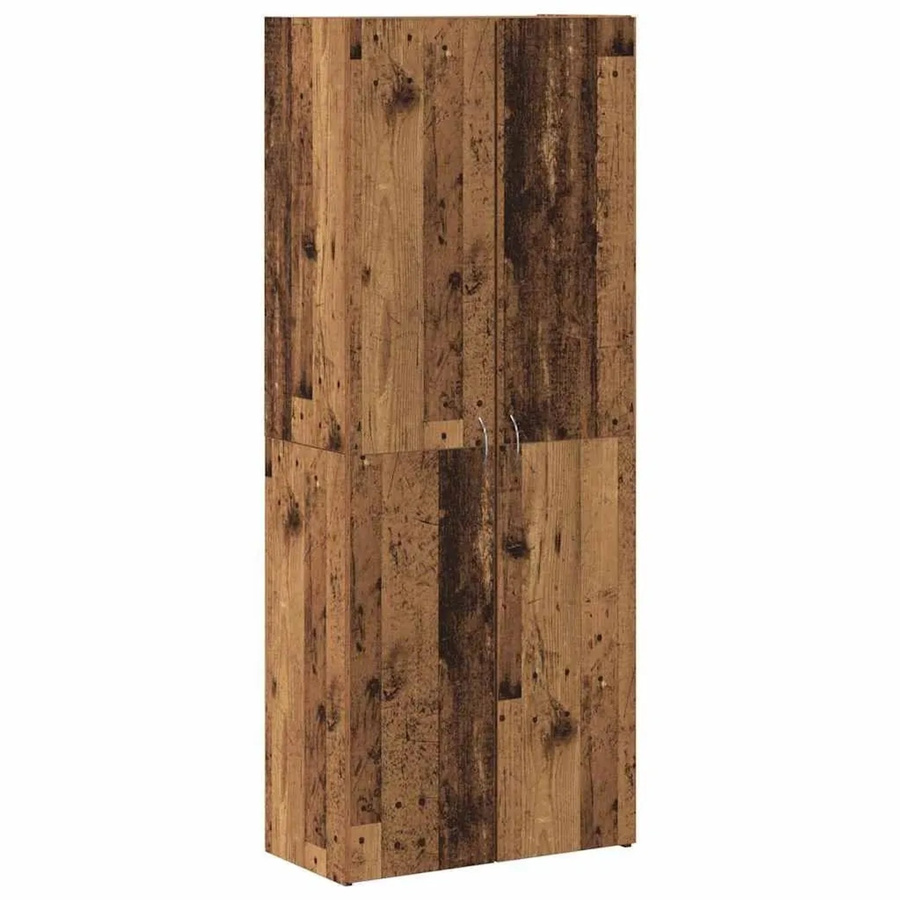 vidaXL Büroschrank in Altholz-Optik mit Regalfächern und Türen, Farbe: Braun, B/T/H: 70 x 32 x 77,5 cm - Bild 2