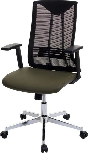 Ergonomischer Bürostuhl MCW J53 in Olivgrün mit Kunstleder, Kopfstütze und Armlehnen, B/T/H: 65 x 66 x 120 cm - Bild 2