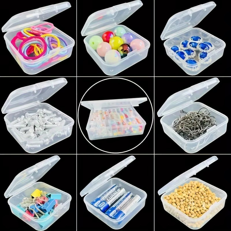 Transparente Kunststoff-Aufbewahrungsbox mit 14/30 Gittern, stapelbarer Organizer für Perlen, Schmuck und Kunsthandwerk inklusive Aufkleber, B/T/H: 30,0 x 22,5 x 14,0 cm - Bild 5
