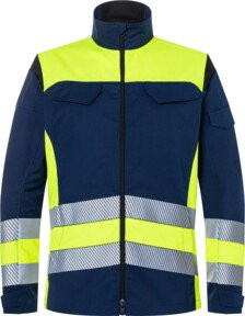 Kübler Reflectiq Warnjacke Klasse 1 in Warngelb/Dunkelblau Größe S aus Cordura nach EN ISO 20471 - Bild 1