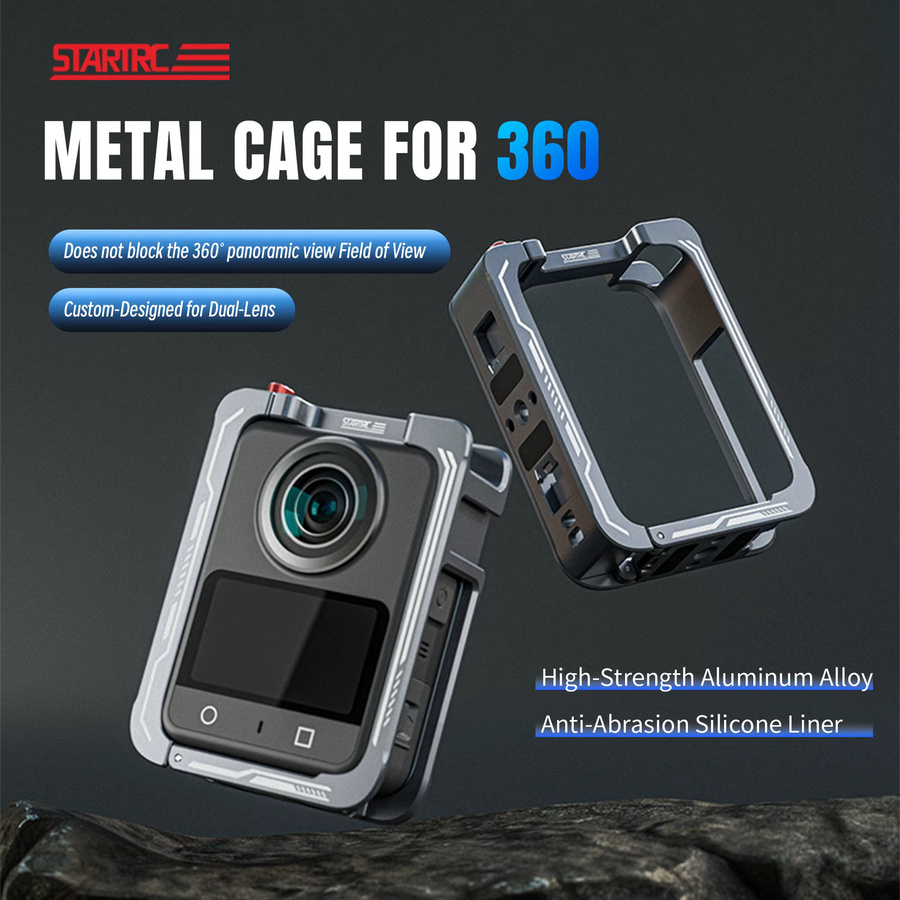 DJI OSMO 360 Kamera Schutzrahmen mit Expansion Adapter und Silikon Objektiv Kappe - Bild 3