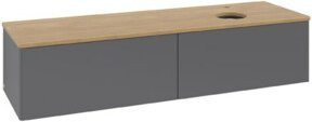 V&B Waschtischunterschrank Antao ohne Frontstruktur in Eiche Honig lackiert, B: 160 cm, T: 50 cm - Bild 1