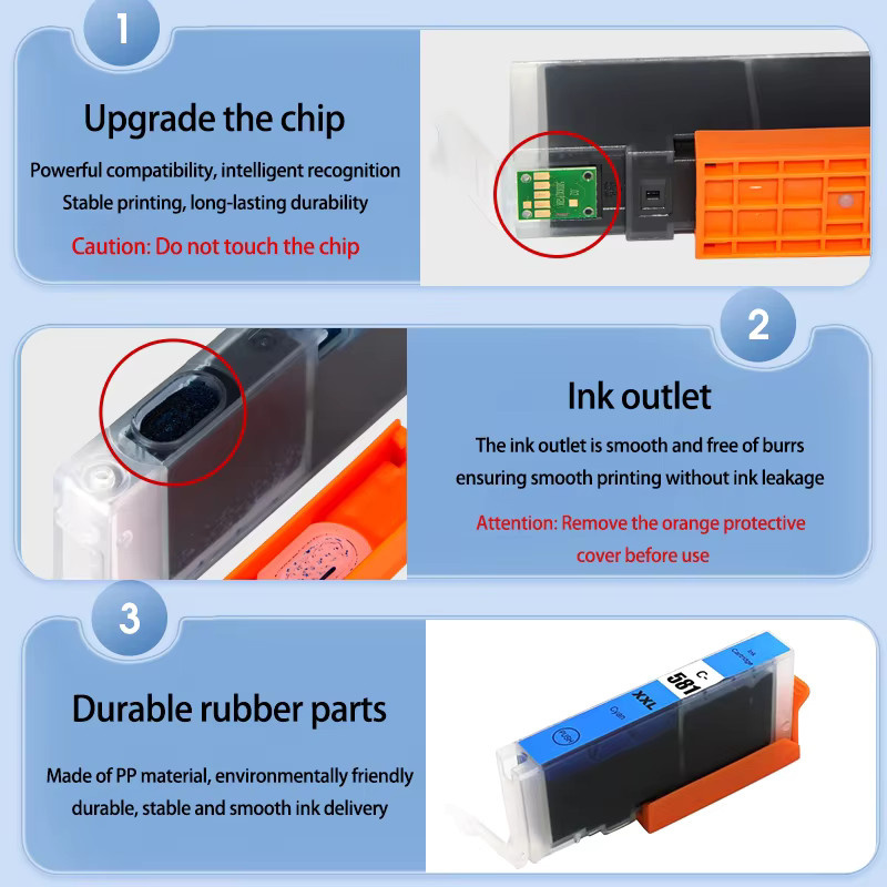Kompatible Tintenpatronen für Canon PIXMA TS705 TR7550 TR8550 TS6150 TS6250 TS6350 TS8150, PGI-580 CLI-581 PGI580XL, Schwarz und Multicolor - Bild 3