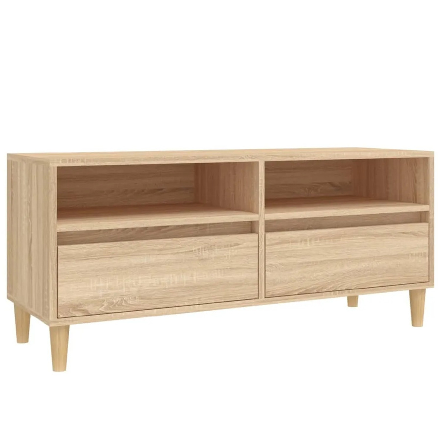 vidaXL TV-Schrank Sonoma-Eiche in Braun und Beige aus Holzwerkstoff B/T/H: 100 x 34,5 x 44,5 cm - Bild 2