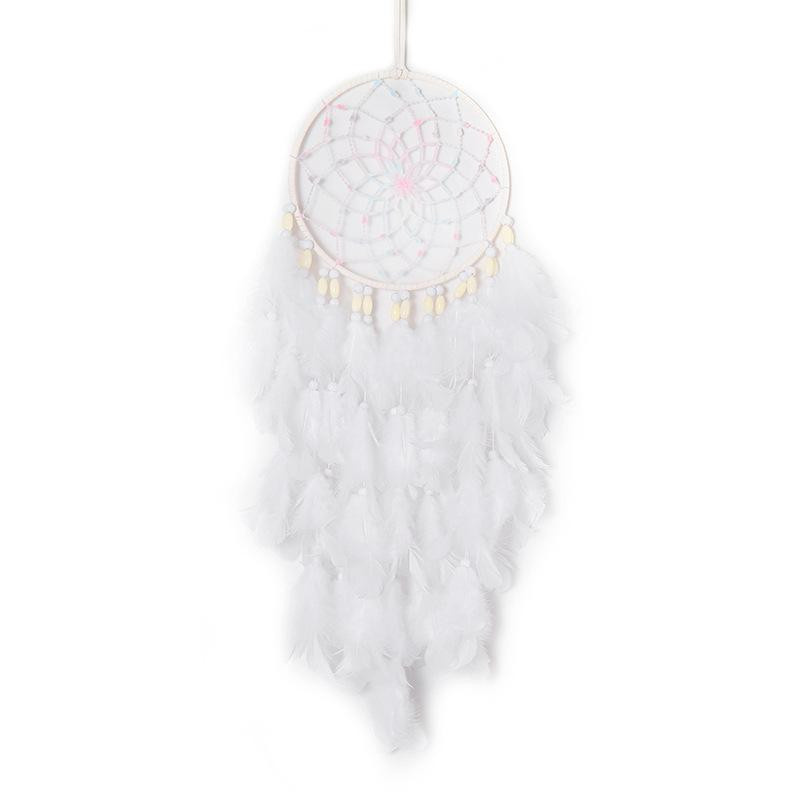 Yiran Furniture Boho Traumfänger Anhänger in Weiß mit Wolken- und geometrischem Design - Bild 3