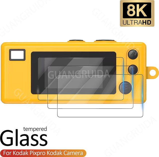 2er-Set Kodak Pixpro Displayschutz aus gehärtetem Glas, transparent, für 8K Ultra HD Qualität - Bild 1