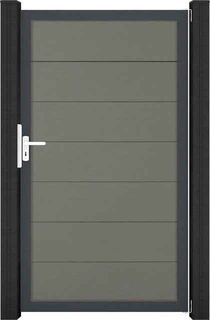 GroJa Solid Grande Steckzauntor Grau B/H: 100 x 180 cm - Bild 1