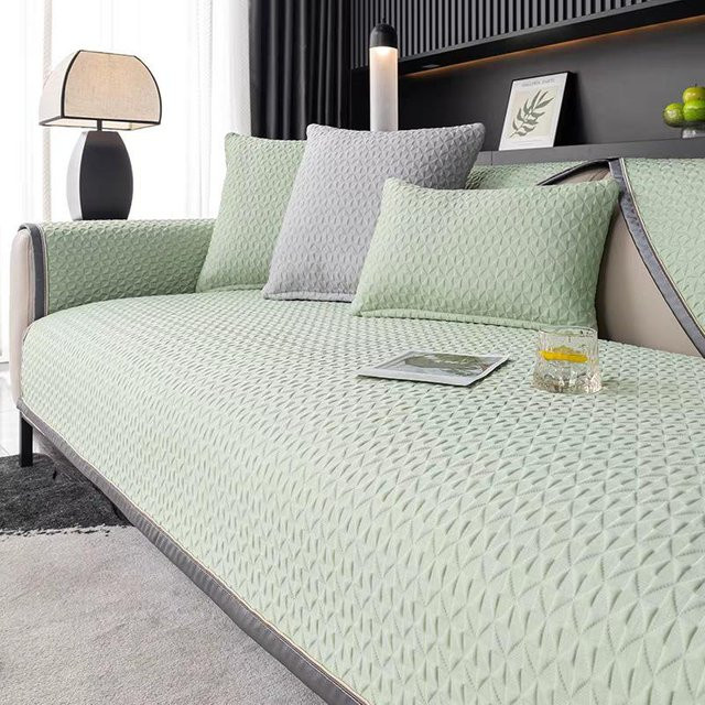 Sofakissen Jacquard Eis Seide von Household supplies MH, Grün, B/T/H: 70 x 70 x 0 cm - Bild 1