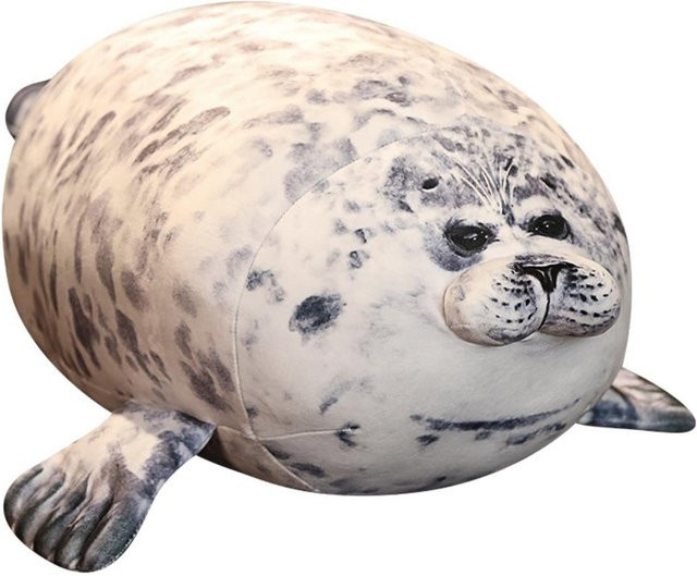 Yiran Health & Beauty Robben-Blob-Kissen, Plüschtier, Grau, ab 3 Jahre - Bild 1