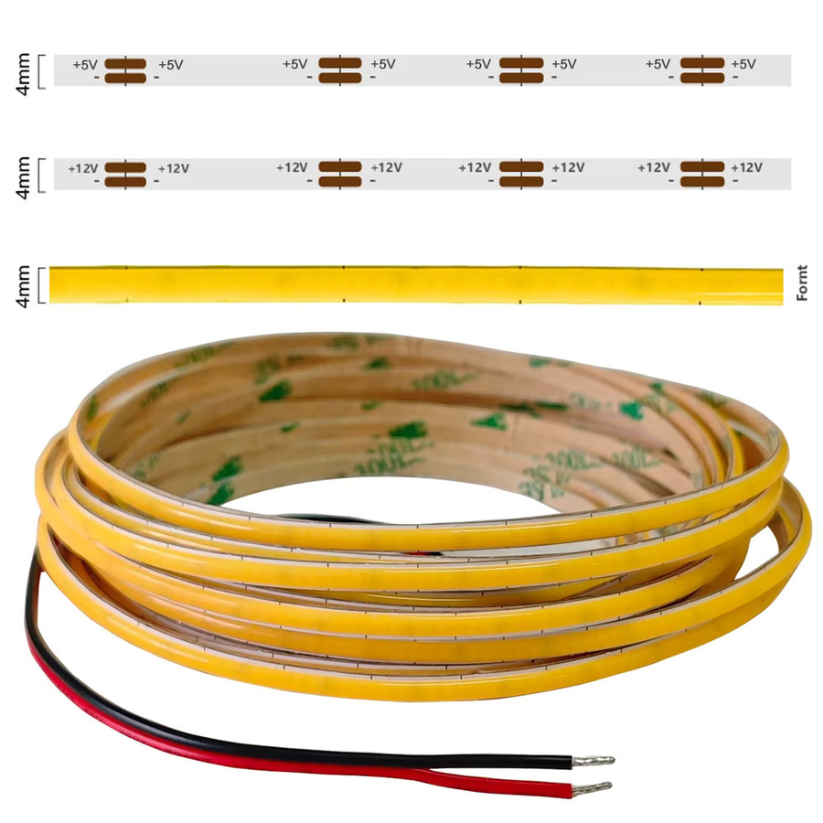 FUNZENXIN COB LED-Lichtband, superdünn mit 480 LEDs/m, dimmbar, CCT (Warmweiß, Naturweiß, Kaltweiß), RA90, 4mm Breite - Bild 2
