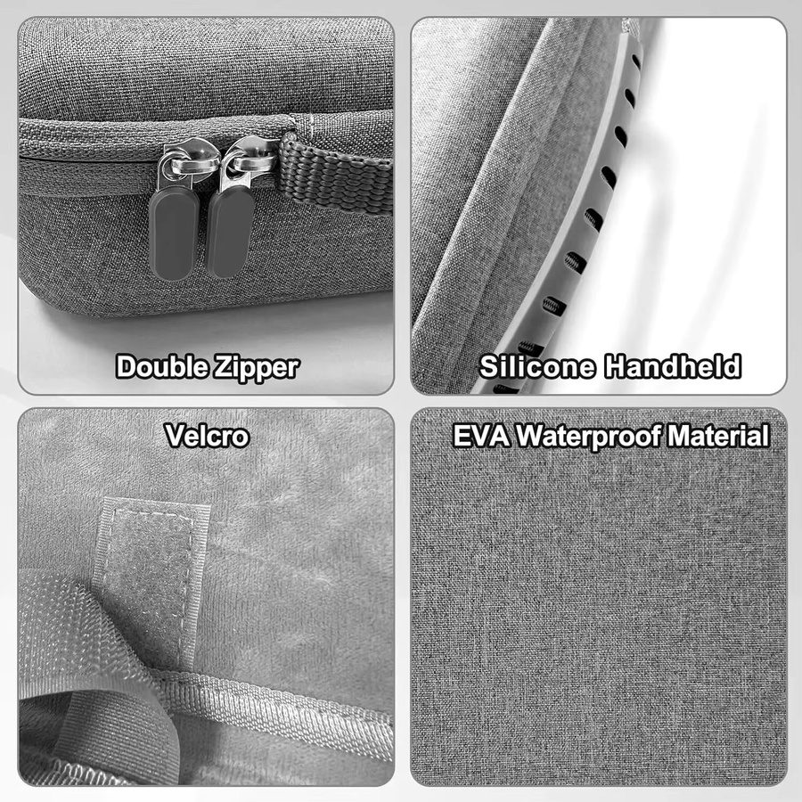 DOBE Tragetasche TP5-3552 Eggshell Series für Playstation Portal, stoßfeste EVA Hand-Reisetasche in Weiß/Grau - Bild 5