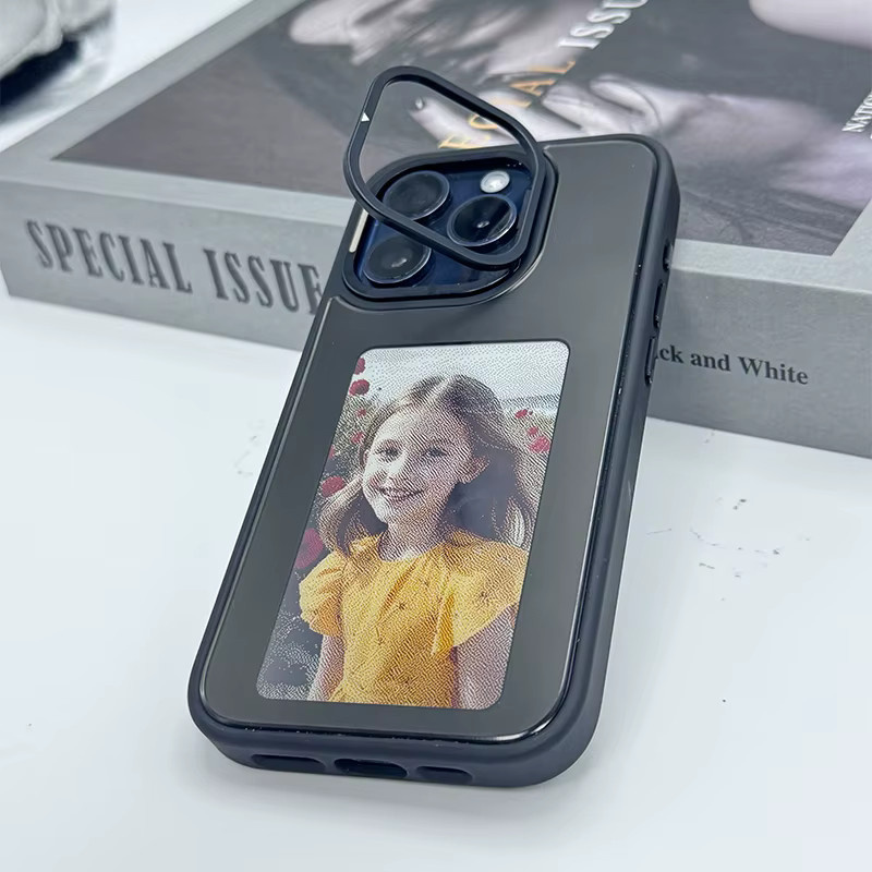 Neue-tech NFC E-Ink Display Handyhülle für iPhone 13, 14 und 15 Pro Max mit DIY Cartoon Design in Grün oder Schwarz - Bild 4