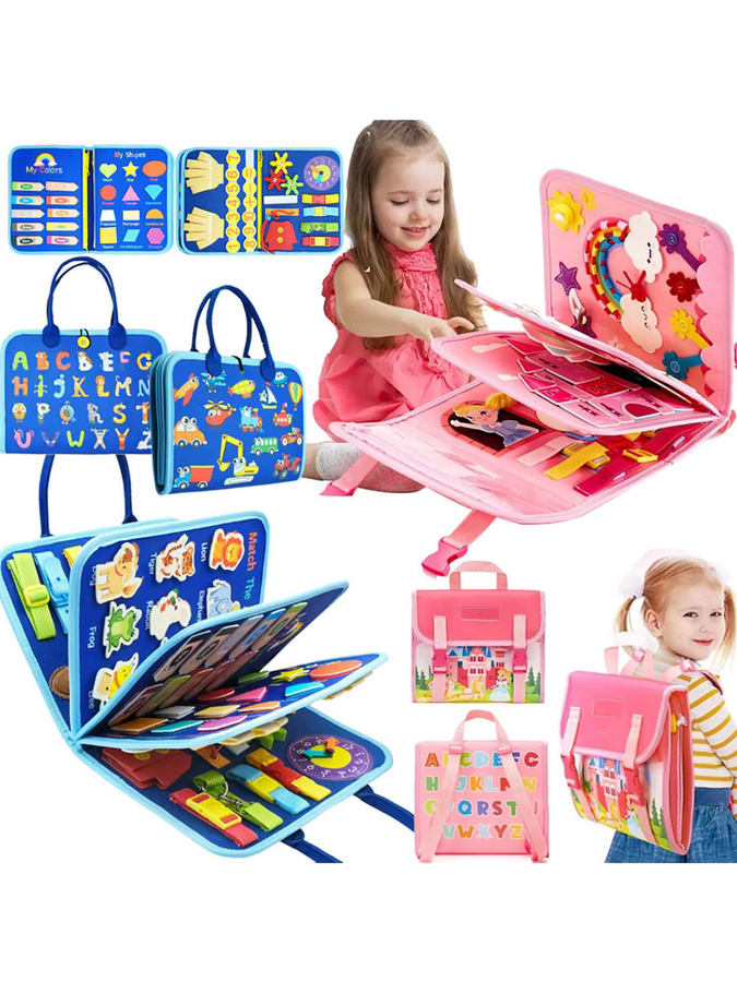 LOLOTREE Beschäftigtes Brett, Aktivität, Montessori-Spielzeug, Rosa / Pink, Bunt / Mehrfarbig - Bild 4