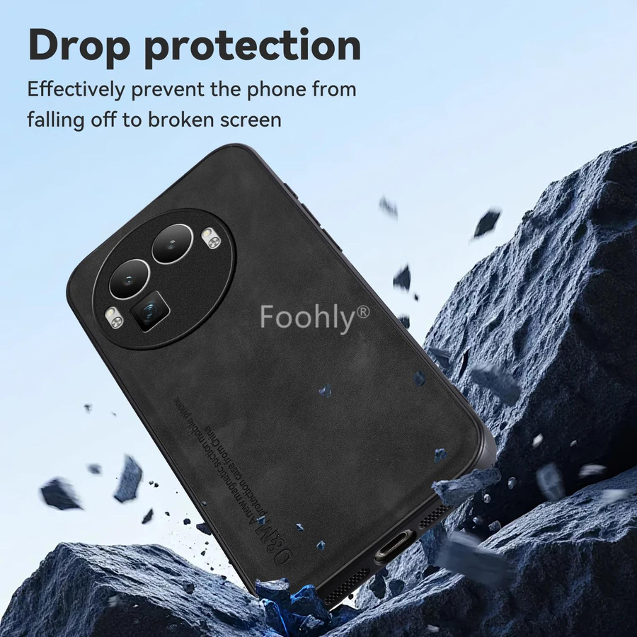 Magnetische Nubuk-Lederhülle für Realme GT 8 Pro Stoßfeste Schutzhülle - Bild 2