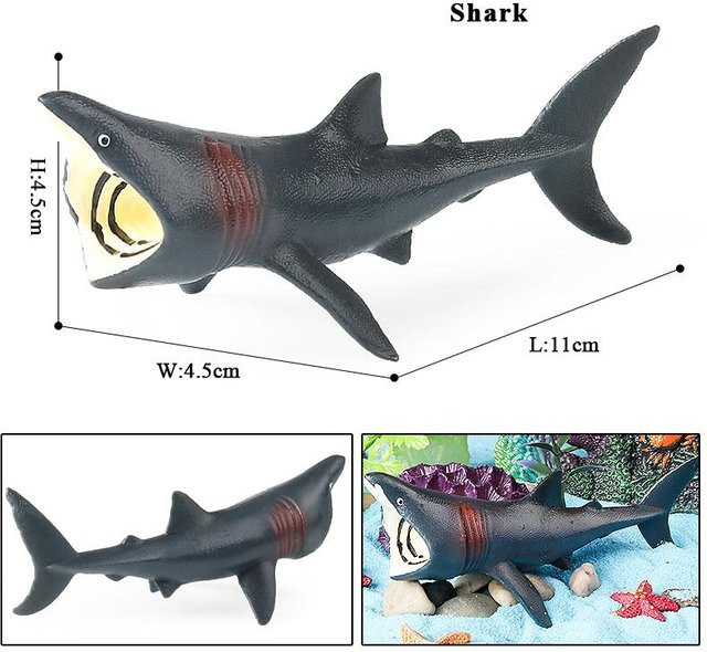 Oenux Meeresleben Tiere Wal Delfin Riesenhai Narwal Tropische Fische Actionfiguren PVC 3-6 Jahre - Bild 1