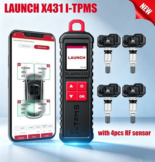 LAUNCH X431 I-TPMS PK TSGUN TPMS-Tool in Schwarz zum Aktivieren, Klonen und Zurücksetzen von Reifendrucksensoren, kompatibel mit LAUNCH X431 Scannern - Bild 1