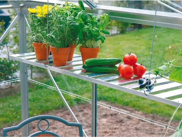 Vitavia Alu-Regal silberfarben, B/T/H: 30,6 x 34,5 x 120 cm - Bild 1