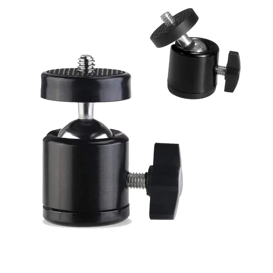 EXSKOF Mini-Kugelkopf-Adapter aus Aluminiumlegierung mit 1/4-Zoll-Schraube, 360 Grad drehbar, Farbe: Schwarz - Bild 7