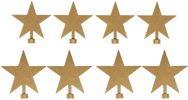 Rico Design Adventskranzfiguren Stern in Gold aus Holz, 8 Stück - Bild 1
