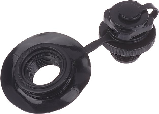 Intex 2-in-1-Ventil mit PVC-Basis für achteckige Ventile, Schlauchboote und Luftbetten, Schwarz - Bild 1