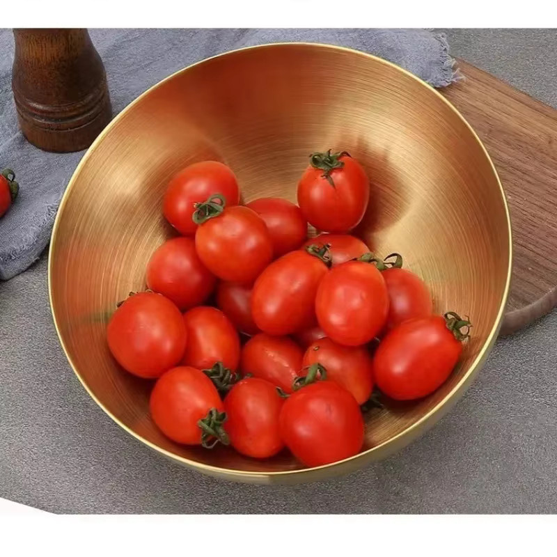 Obstsalatschüssel aus Edelstahl 304 von JUSTINLAU in Gold im koreanischen Stil - Bild 4