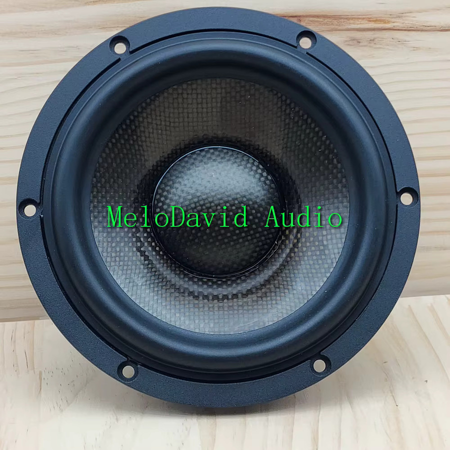 MeloDavid MW165Neo 6,5 Zoll Mitteltöner mit Kohlefaser-Sprühdämpfung und passivem Bass-Woofer, 2 Stück, Schwarz - Bild 4