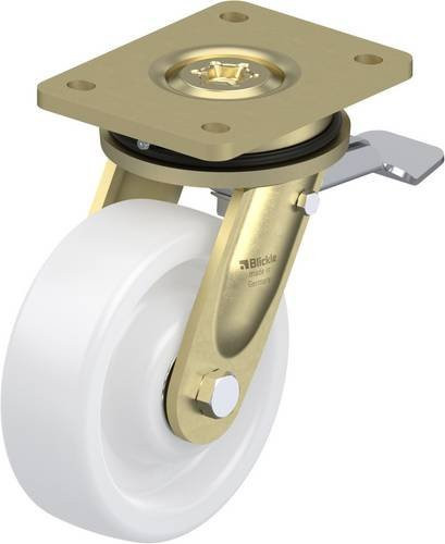 Blickle Lenkrolle LS-SPO 150K-ST mit Feststeller, Rad-Durchmesser: 150 mm, Tragfähigkeit: 800 kg, weiß/mehrfarbig - Bild 1