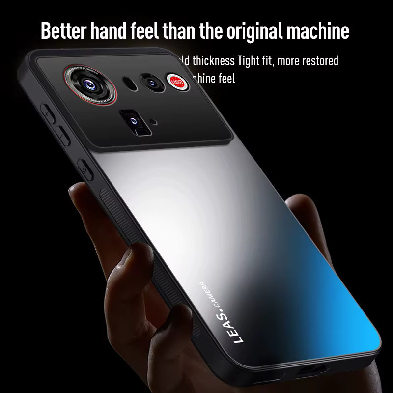 AG Matte Frosted Handyhülle für ZTE Nubia Z80/Z70/Z60 Ultra mit magnetischer Metallringhalterung und Kameraschutz in Schwarz - Bild 2