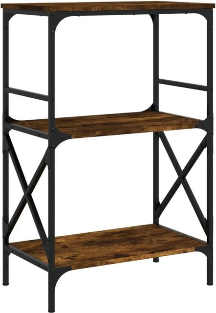 vidaXL Bücherregal mit 3 Böden in Räuchereiche und Braun, B/T/H: 59 x 35 x 90,5 cm - Bild 1