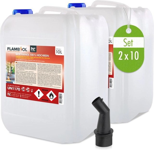 Flambiol Bioethanol 100% Hochrein transparent 2 x 10l - Bild 1