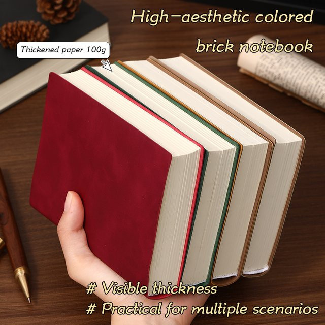 A6 Leder-Notizbuch mit 400 Seiten Softcover-Journal in Rot, Blanko-Schreibbuch für deine Reise- und täglichen Notizen - Bild 1