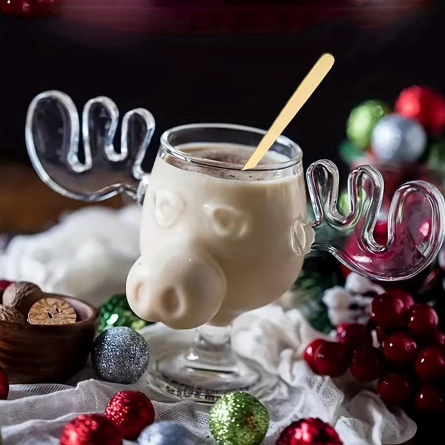 APWIKOGER Weihnachtselch Glas Tasse, Transparent, 240 ml - Bild 2