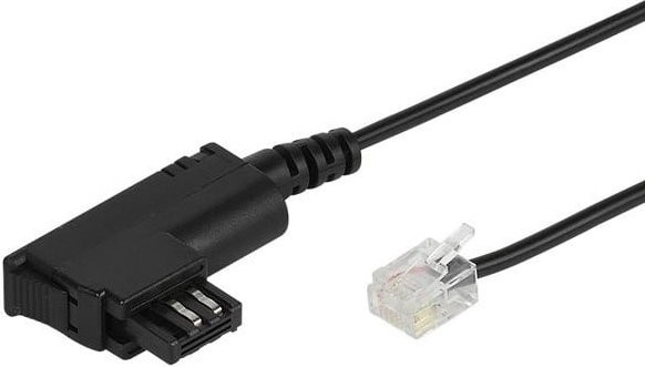 Vivanco DSL Splitter-Anschlusskabel TAE-F auf RJ12, Schwarz, 3 m - Bild 1